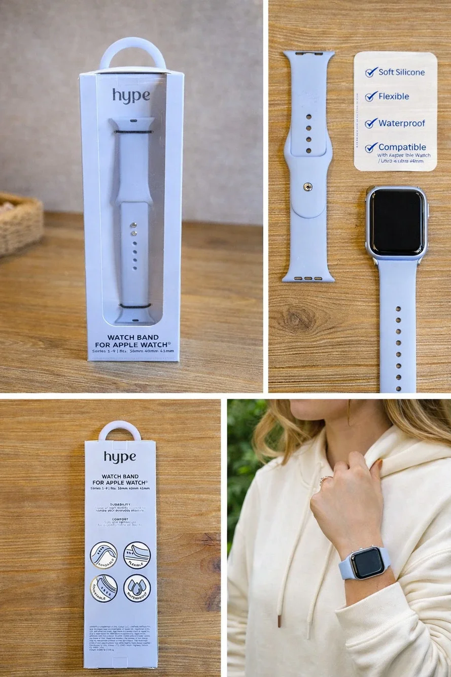 Hype Apple Watch Band – Soft Silicone (Light Blue)
